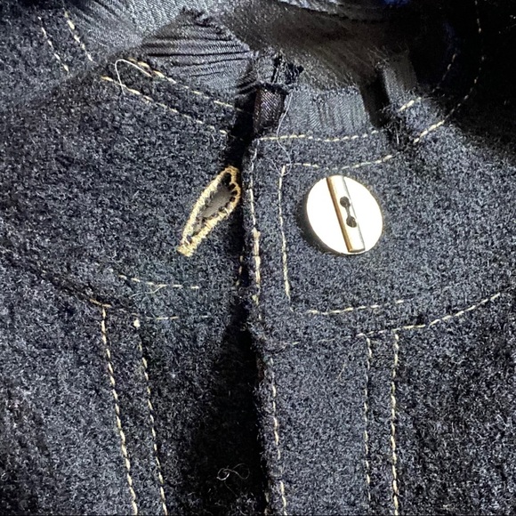 Chico’s black thin wool button up jacket vanity size 0/ US Small - Picture 3 of 8